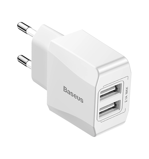 Адаптер Baseus Mini Dual-U Charger (EU) 2.1A White (CCALL-MN02)