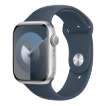 Apple Watch Series 9 41mm Silver Aluminum Case with Storm Blue Sport Band S/M (MR903)