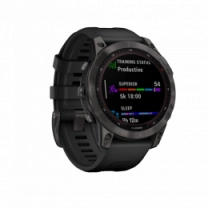 Garmin Fenix 7 Sapphire Solar Carbon Gray DLC Titanium with Black Band (010-02540-20/21)